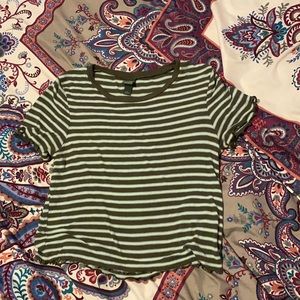 Green striped wild fable medium crop top